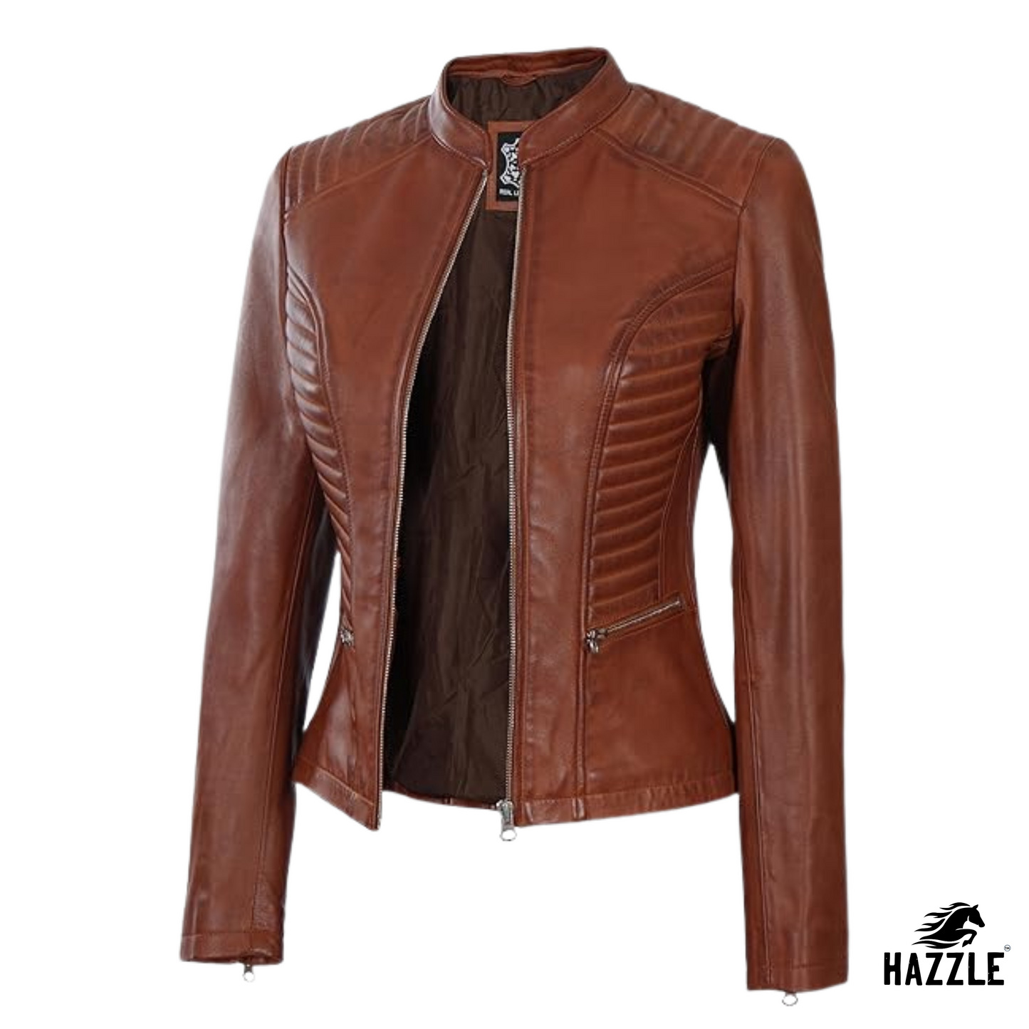 Ladies Brown Leather Jacket