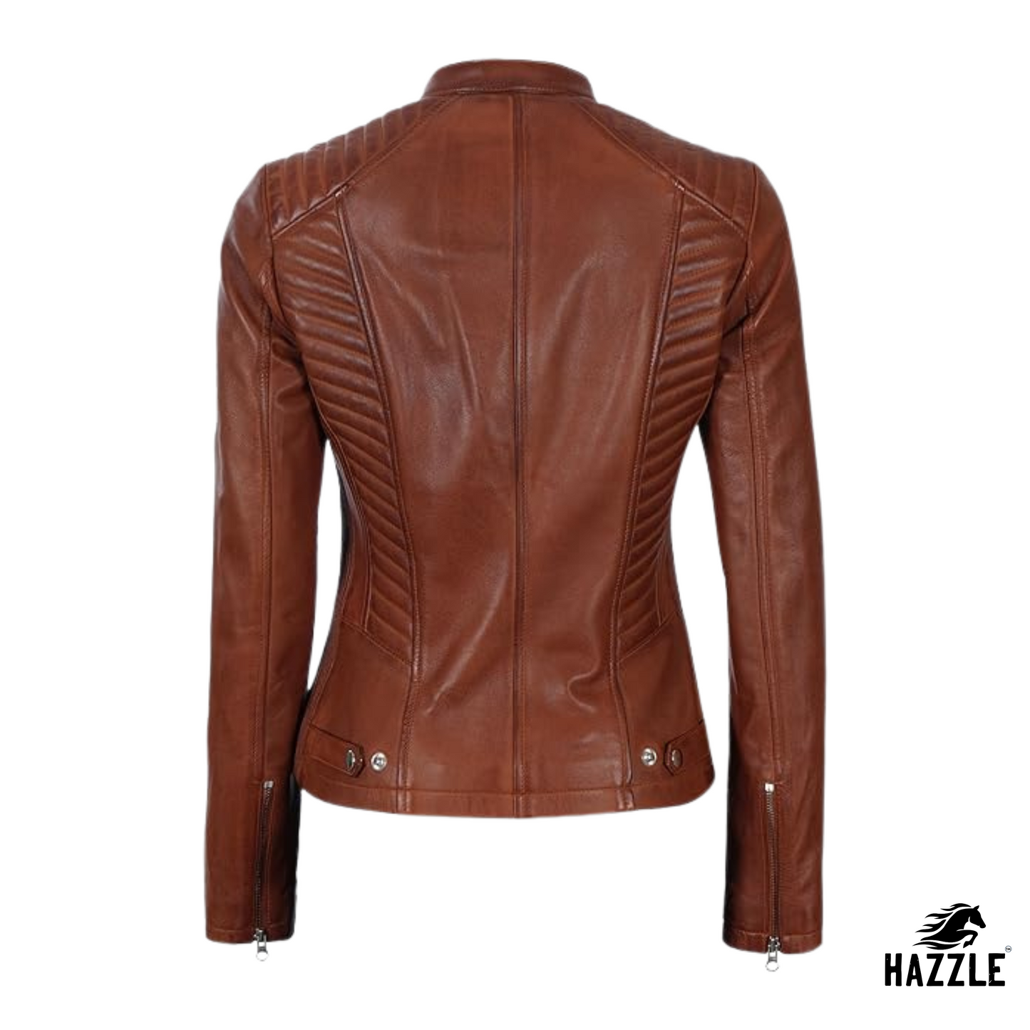 Ladies Brown Leather Jacket