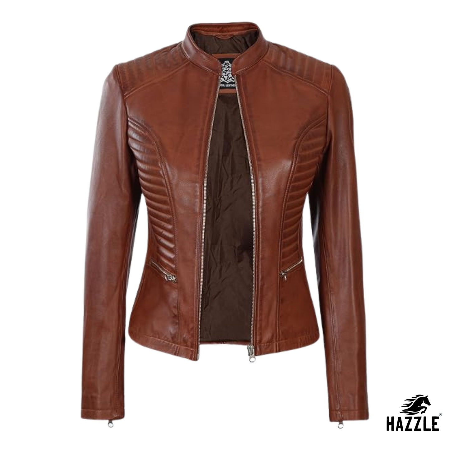 Ladies Brown Leather Jacket