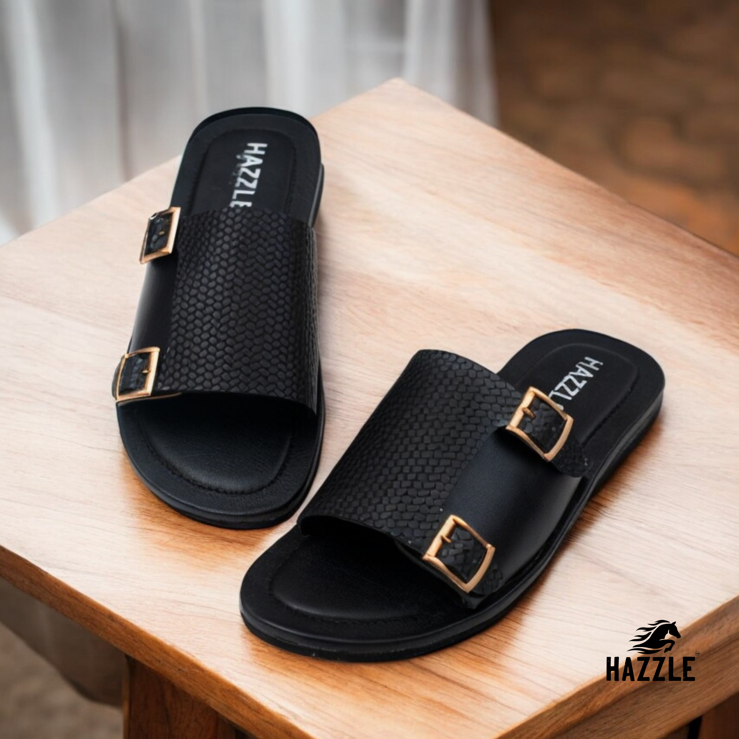 Posh Dice Black | Dice Leather Sandal
