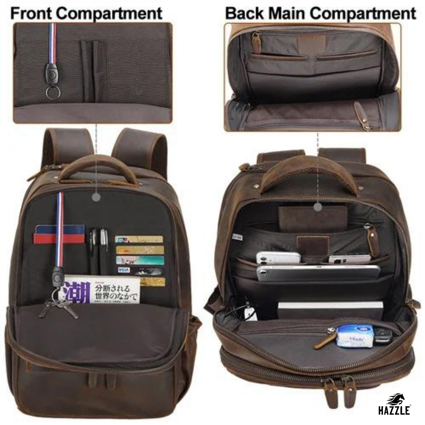 LANNSYNE VINTAGE GENUINE LEATHER BACKPACK