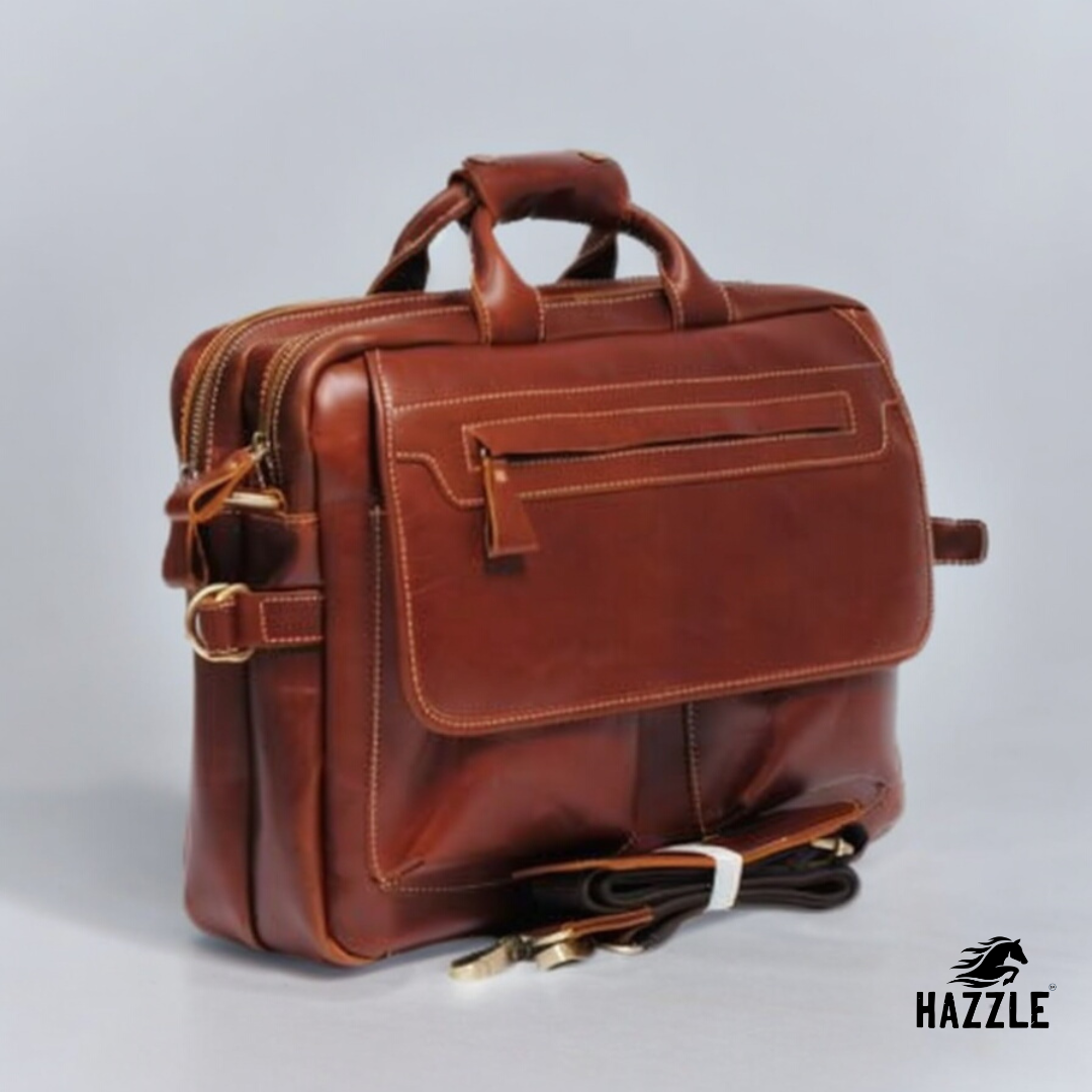 Plain Brown Leather Executive Bag