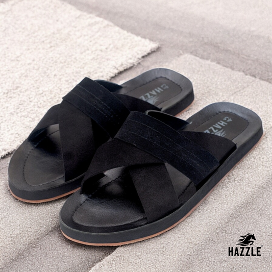 ELAN Slider - Black | Leather Sandal