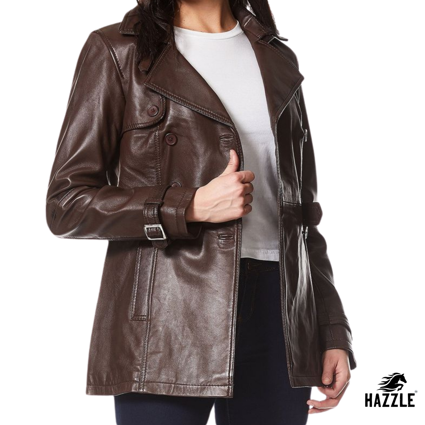 Ladies Brown Trench Coat