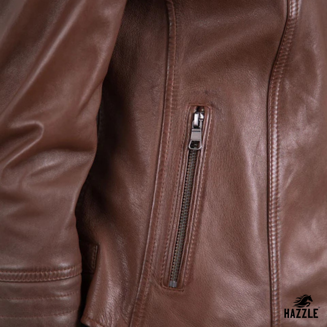 Lakeland Leather Tan Tarn Biker Jacket
