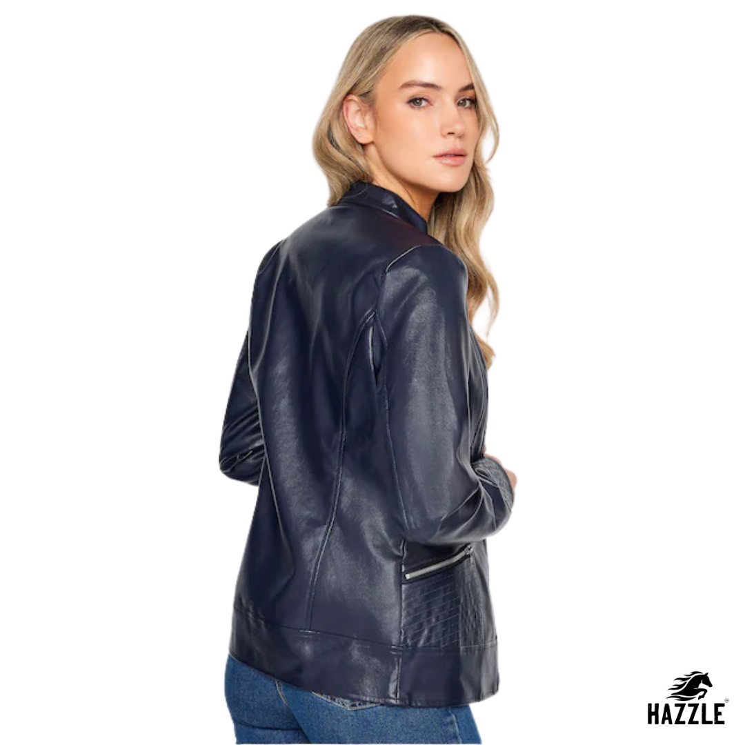 Long Tall Sally Blue Funnel Neck Jacket