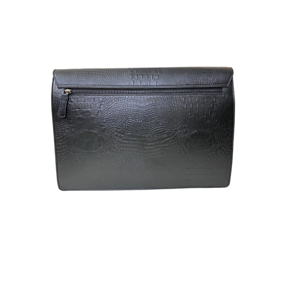 Crocodile Laptop Bag Black