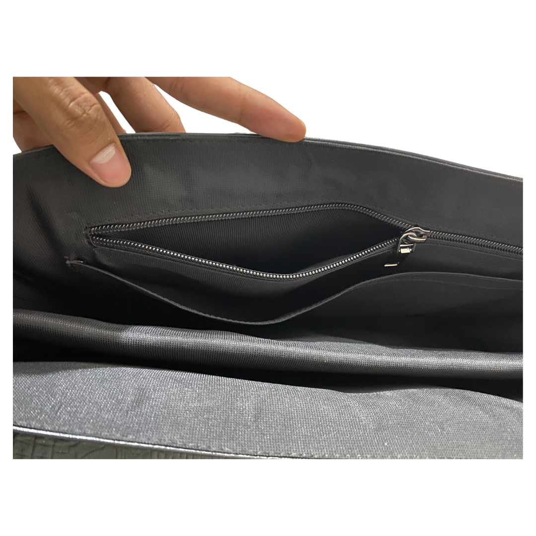 Crocodile Laptop Bag Black
