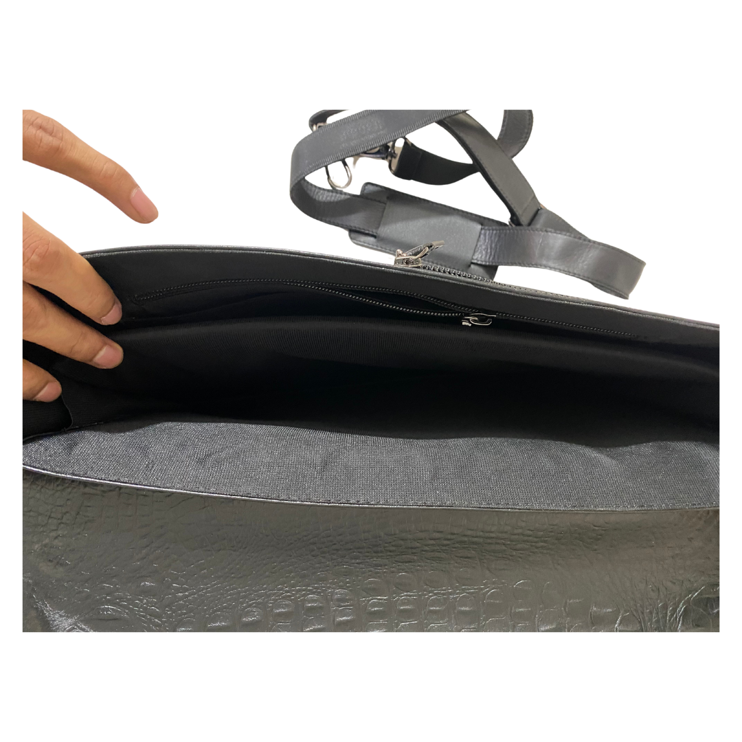 Crocodile Laptop Bag Black