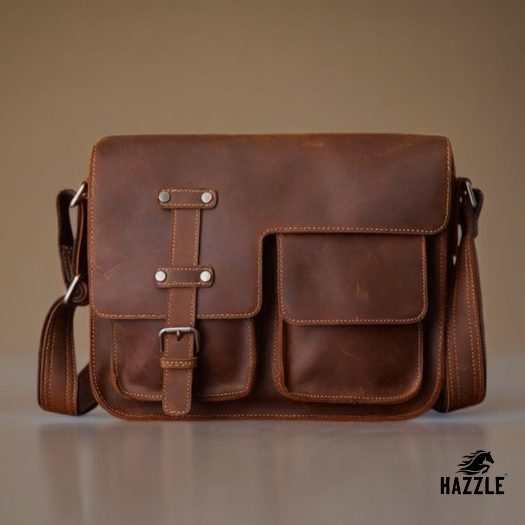 Vintage natural Cow Leather - Messenger Bag