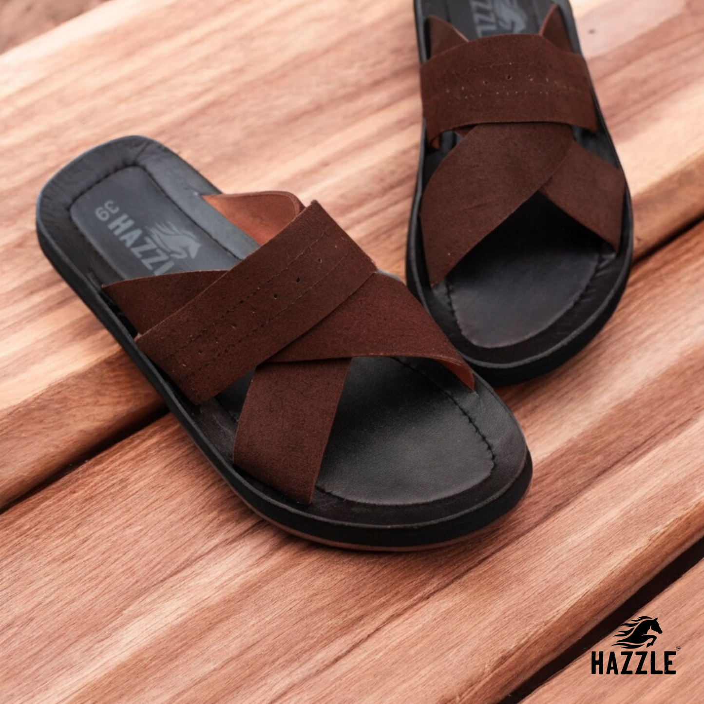 ELAN Slider - Chocolate | Leather Sandal