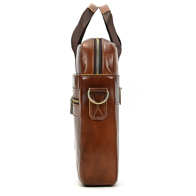 RusticCharm Full Grain Leather Laptop Bag