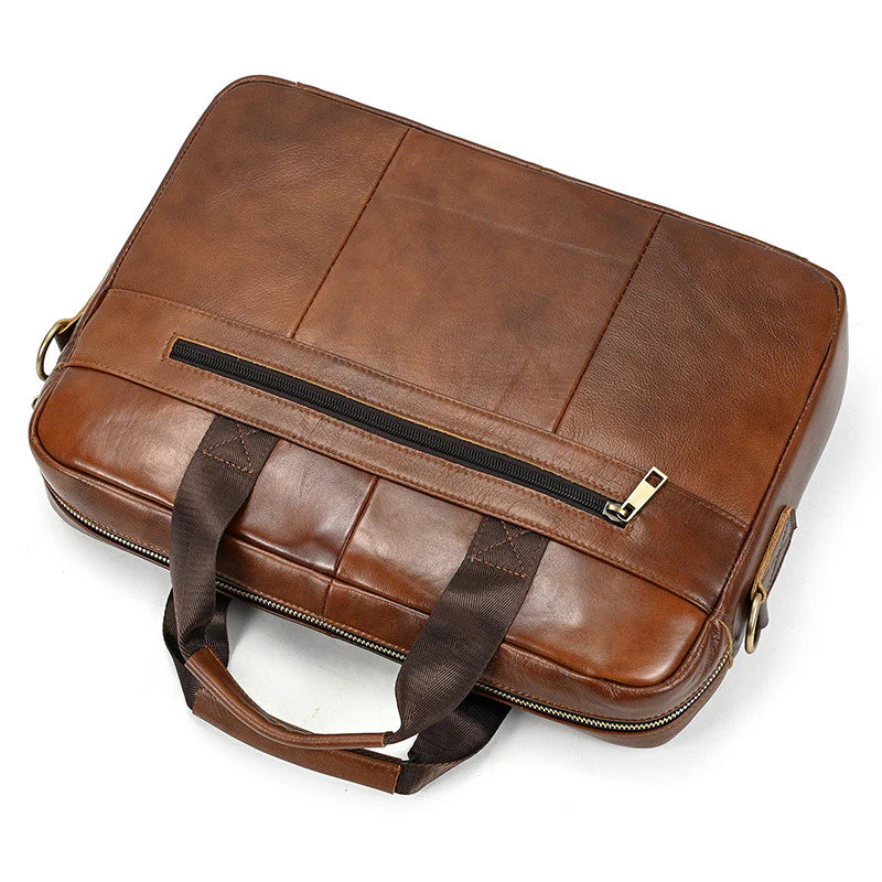 RusticCharm Full Grain Leather Laptop Bag