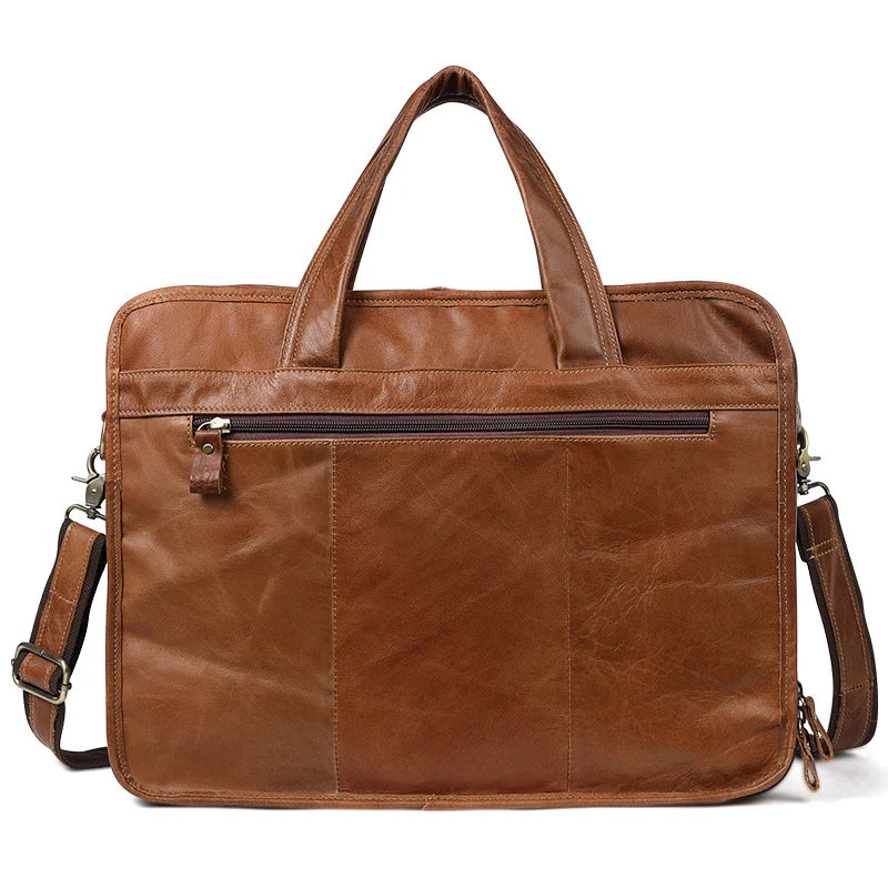 RockSolid Handmade Leather Travel Briefcase