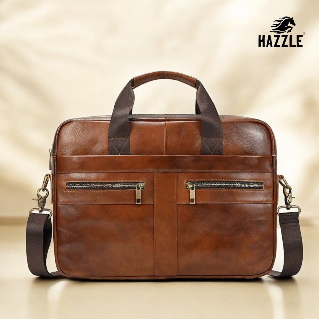 RusticCharm Full Grain Leather Laptop Bag
