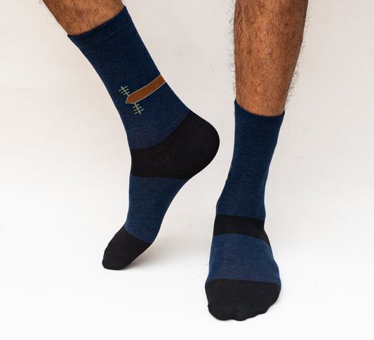 Crocodile Socks Long - Navy Blue