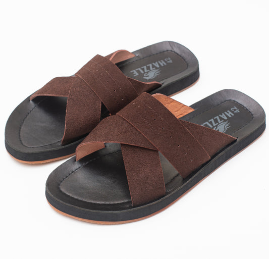 ELAN Slider - Chocolate | Leather Sandal