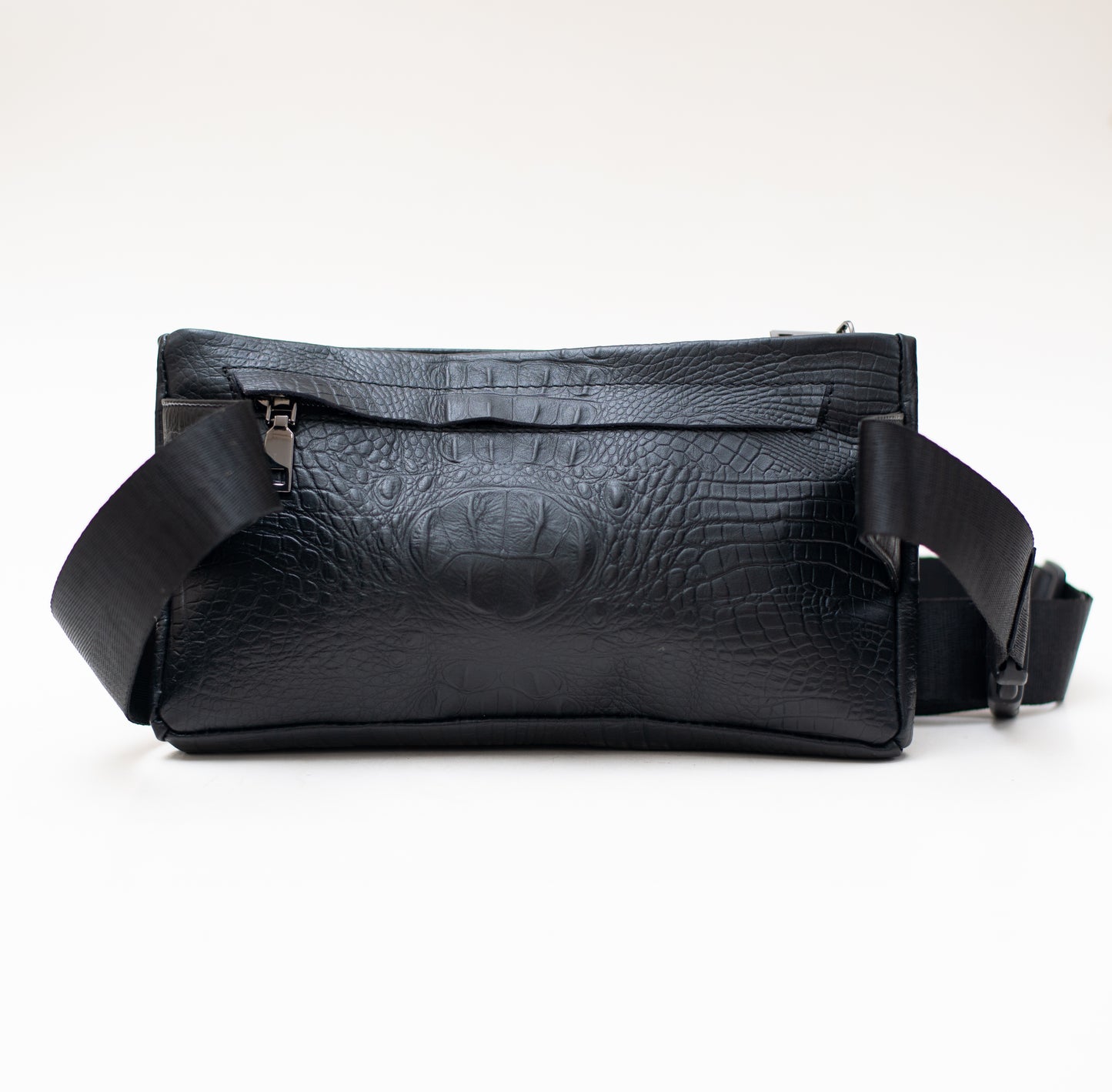 Crocodile Fanny Bag Pack Black