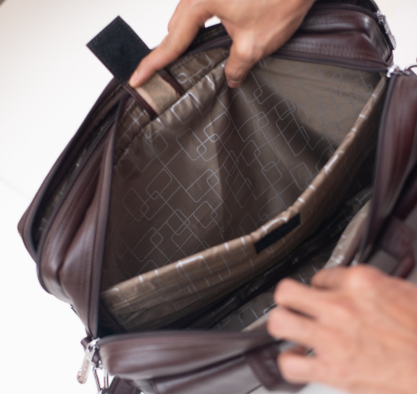 Cow Leather Men's Business Bag - Chocolate