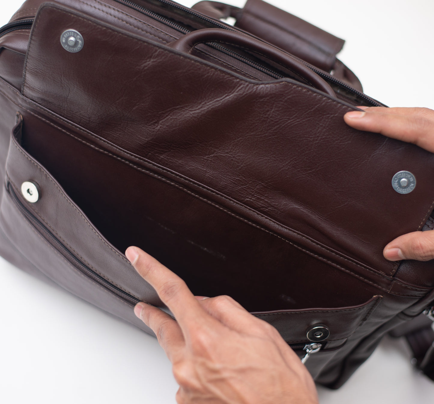 Cow Leather Men's Business Bag - Chocolate