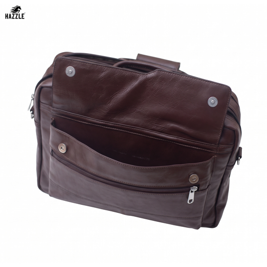Cow Leather Men's Business Bag - Chocolate