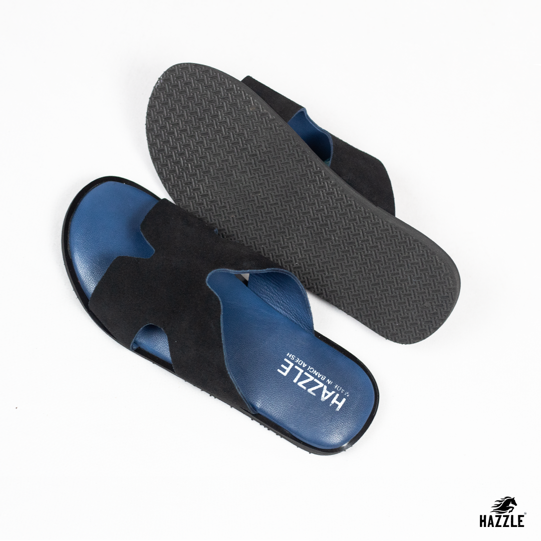 Blue Fusion - Black | Suede Leather Sandal