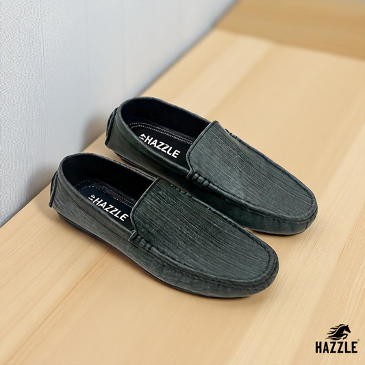 Denim Textured Leather Loafer