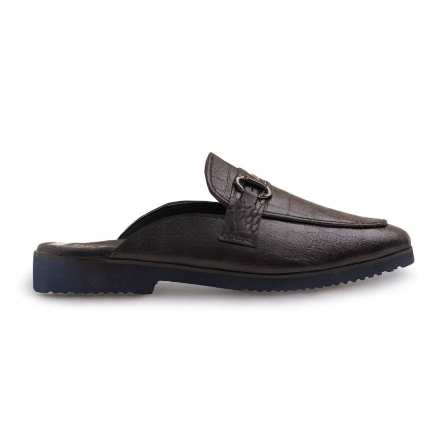 Crocodile Half Shoe Black