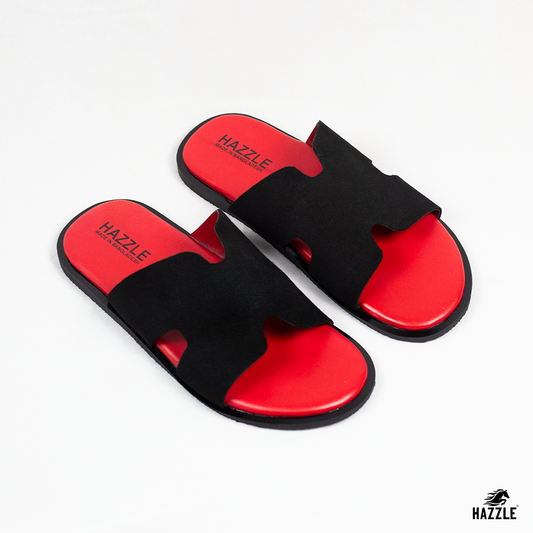 Red Fusion - Black | Suede Leather Sandal