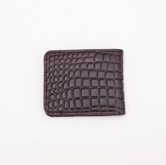 Croco Dice Wallet - short chocolate