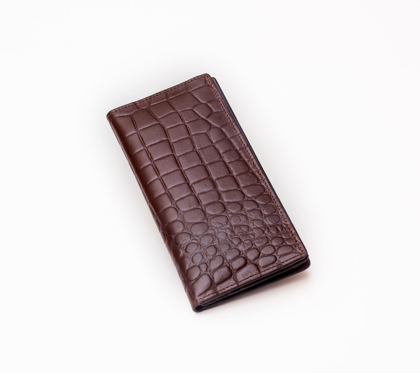 Croco Dice Wallet Long - Chocolate