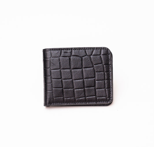 Croco Dice Wallet - Short Black