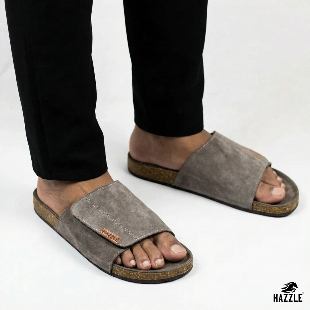 Bridgestone Gray | Suede Leather Sandal