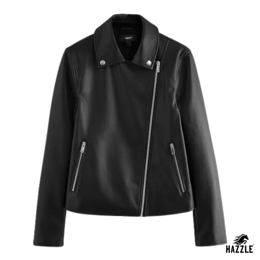 Black Faux Leather Biker Jacket