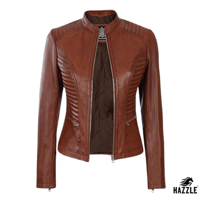 Ladies Brown Leather Jacket