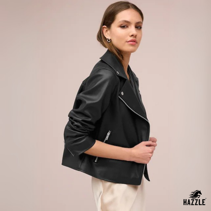 Black Faux Leather Biker Jacket
