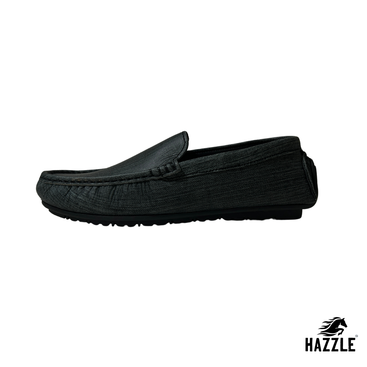 Denim Textured Leather Loafer