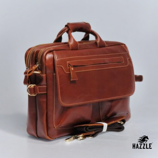 Plain Brown Leather  Executive Bag