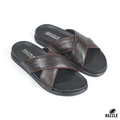 Hazzle Comfort Cross Chocolate Leather Sandal