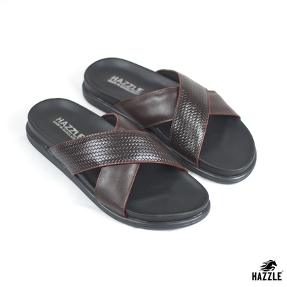 Hazzle Comfort Cross Chocolate Leather Sandal