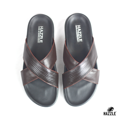 Hazzle Comfort Cross Chocolate Leather Sandal