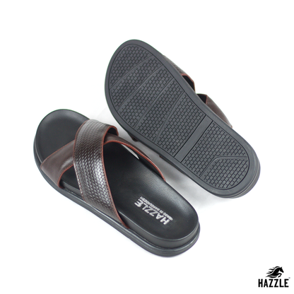 Hazzle Comfort Cross Chocolate Leather Sandal