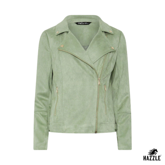 Green Suede Biker Jacket