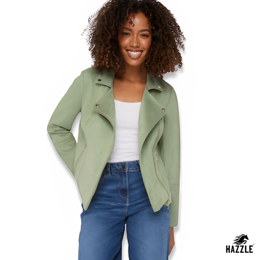 Green Suede Biker Jacket