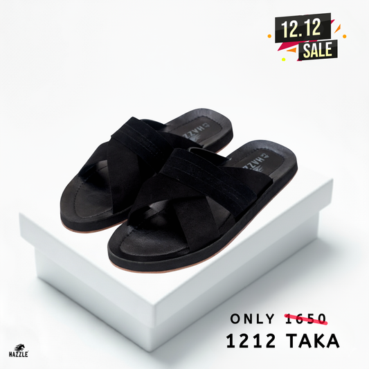 ELAN Slider - Black | Leather Sandal