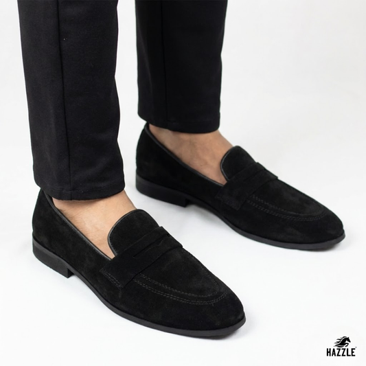 Suede Penny Noir