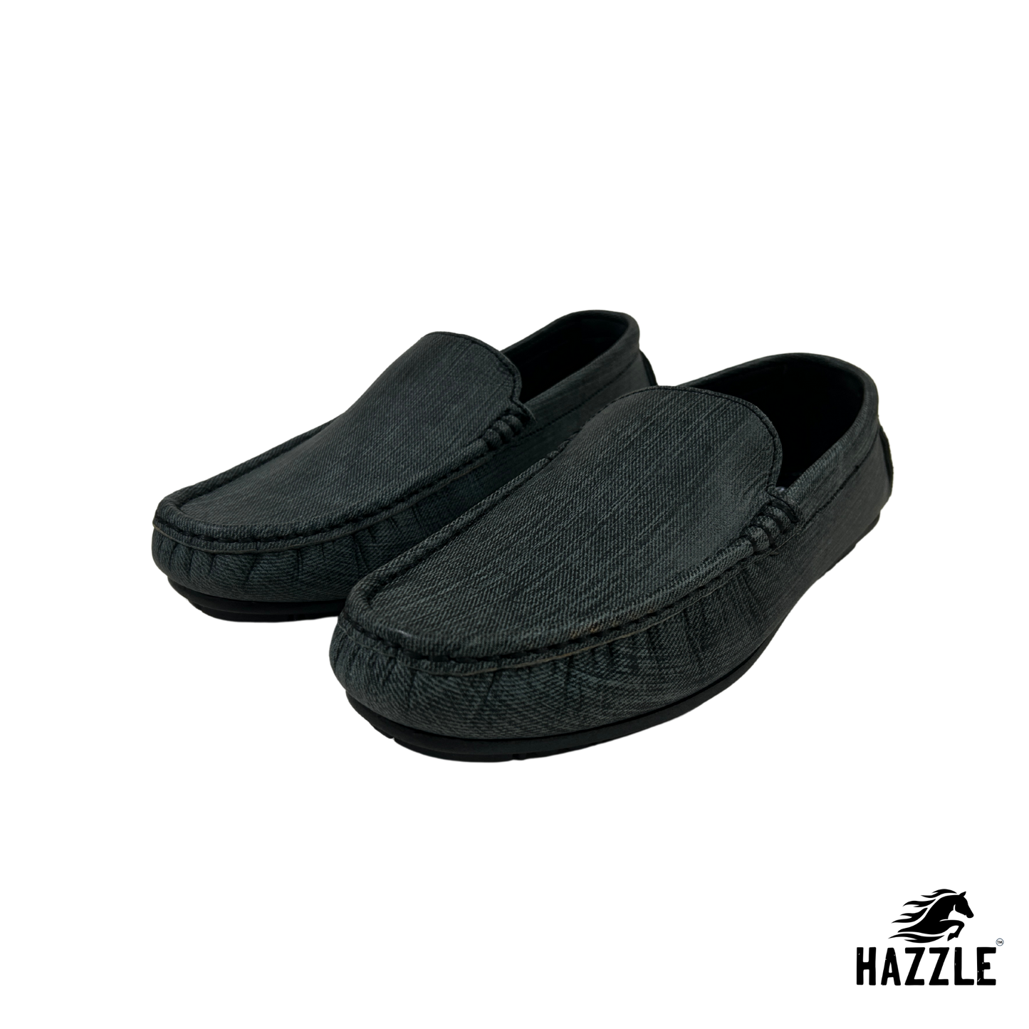 Denim Textured Leather Loafer