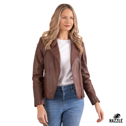 Lakeland Leather Tan Tarn Biker Jacket