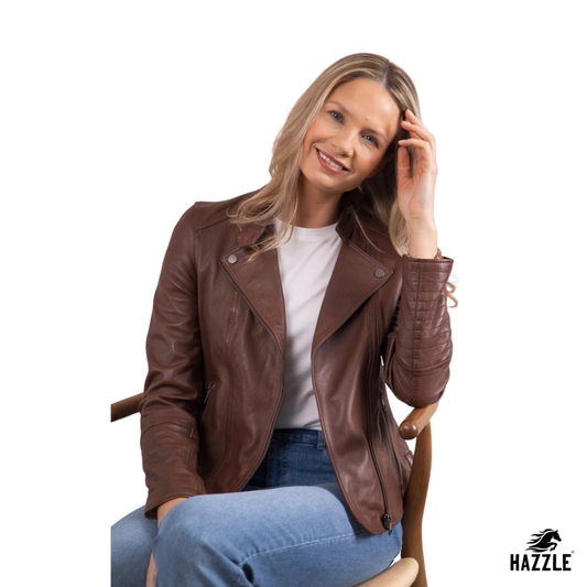 Lakeland Leather Tan Tarn Biker Jacket