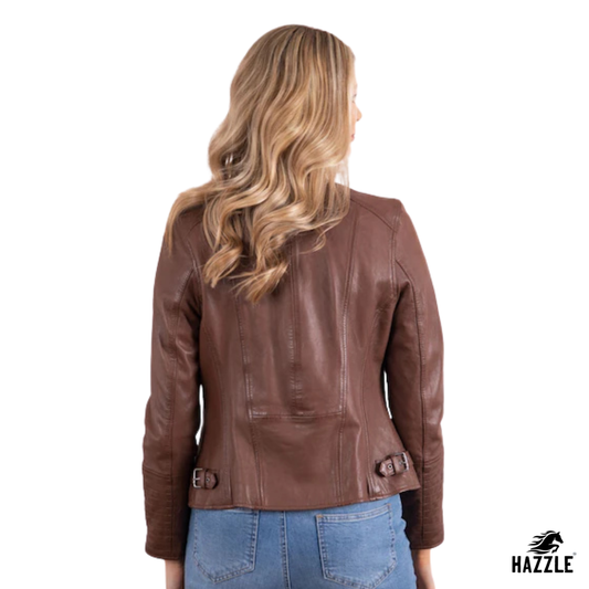 Lakeland Leather Tan Tarn Biker Jacket
